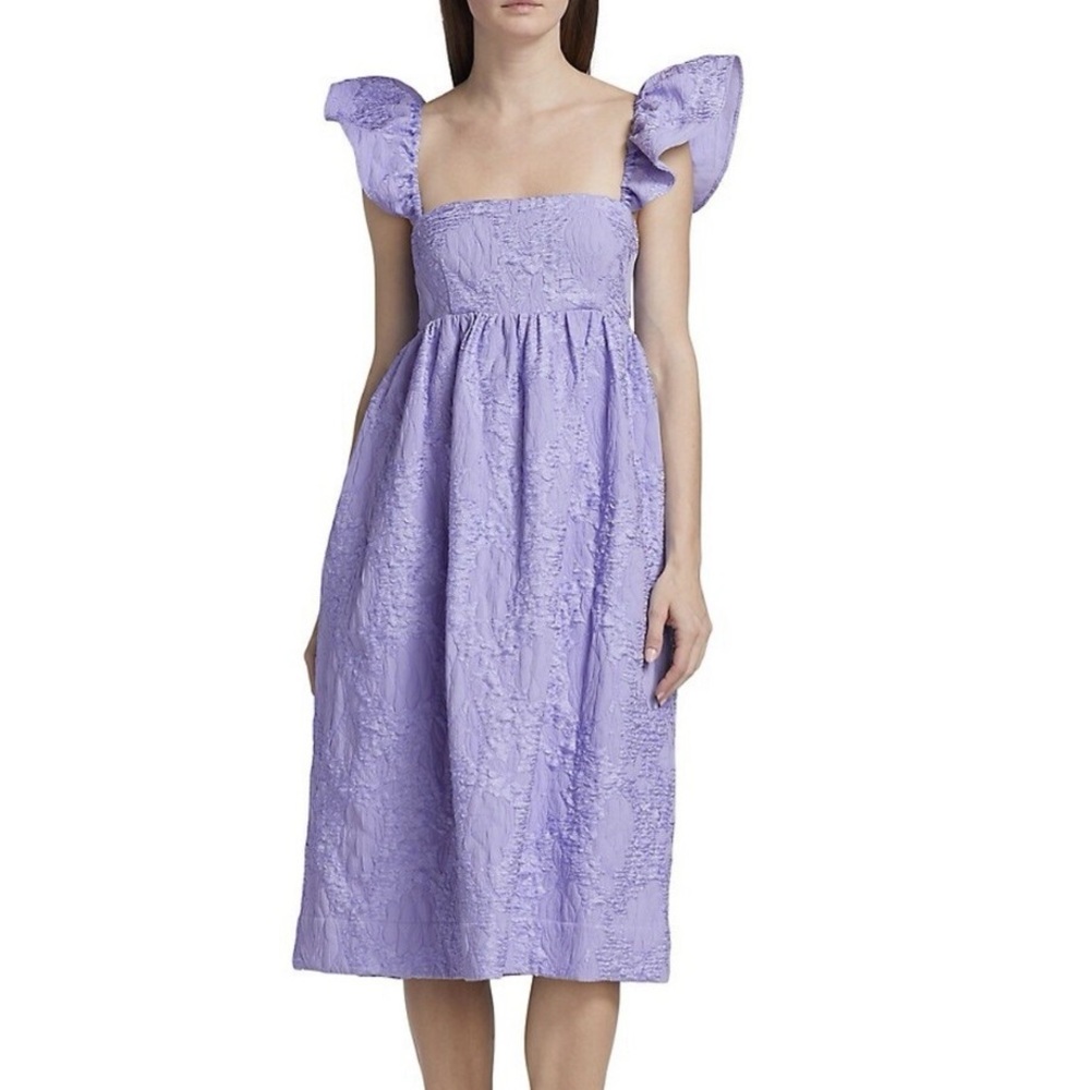 Baum und Pferdgarten Ashaki Jacquard Midi-Dress in Baby Lavender